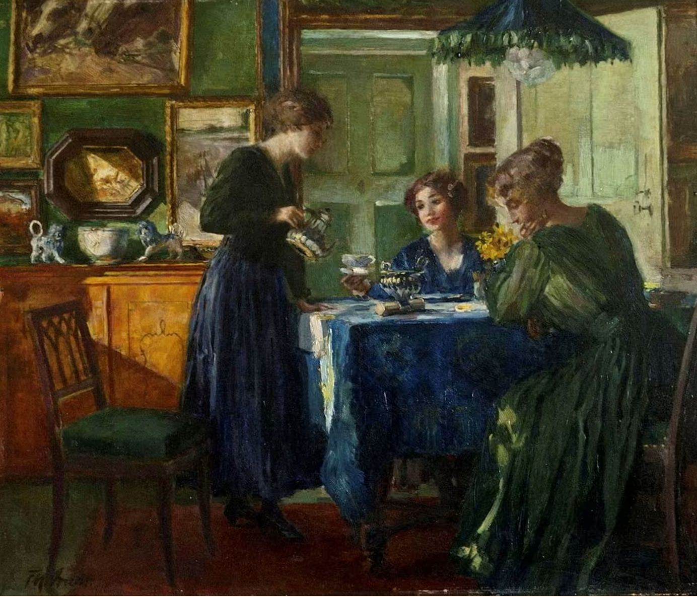 Ferdinand Max Bredt, Breakfast During Wartime, 1918 – oil on panel