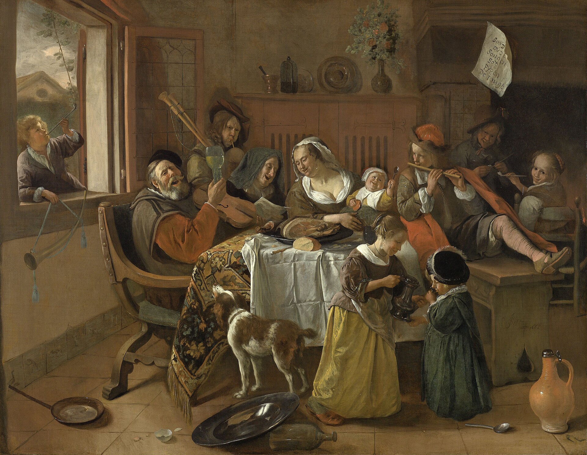 Jan Havicksz. Steen, The Merry Family, 1668 – oil on canvas